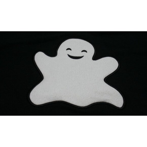 Jane & Delancey Ghost Crewneck Sweatshirt Black Womens L Cozy Halloween Spooky - Picture 3 of 5